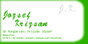 jozsef krizsan business card