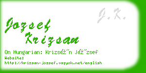 jozsef krizsan business card